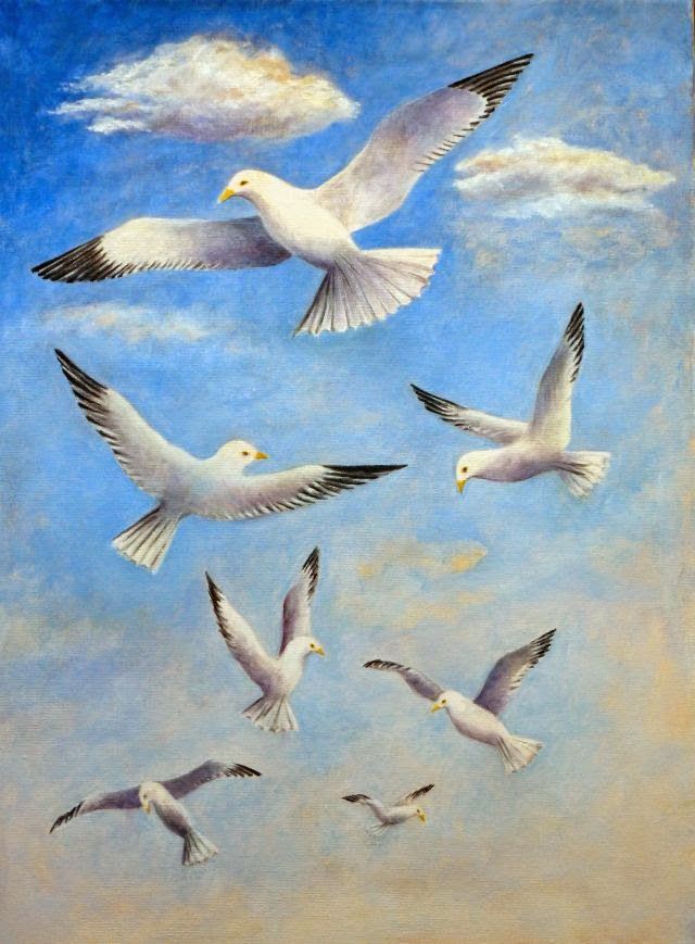 640x869 Seagull Painting Painting - Seagull Painting