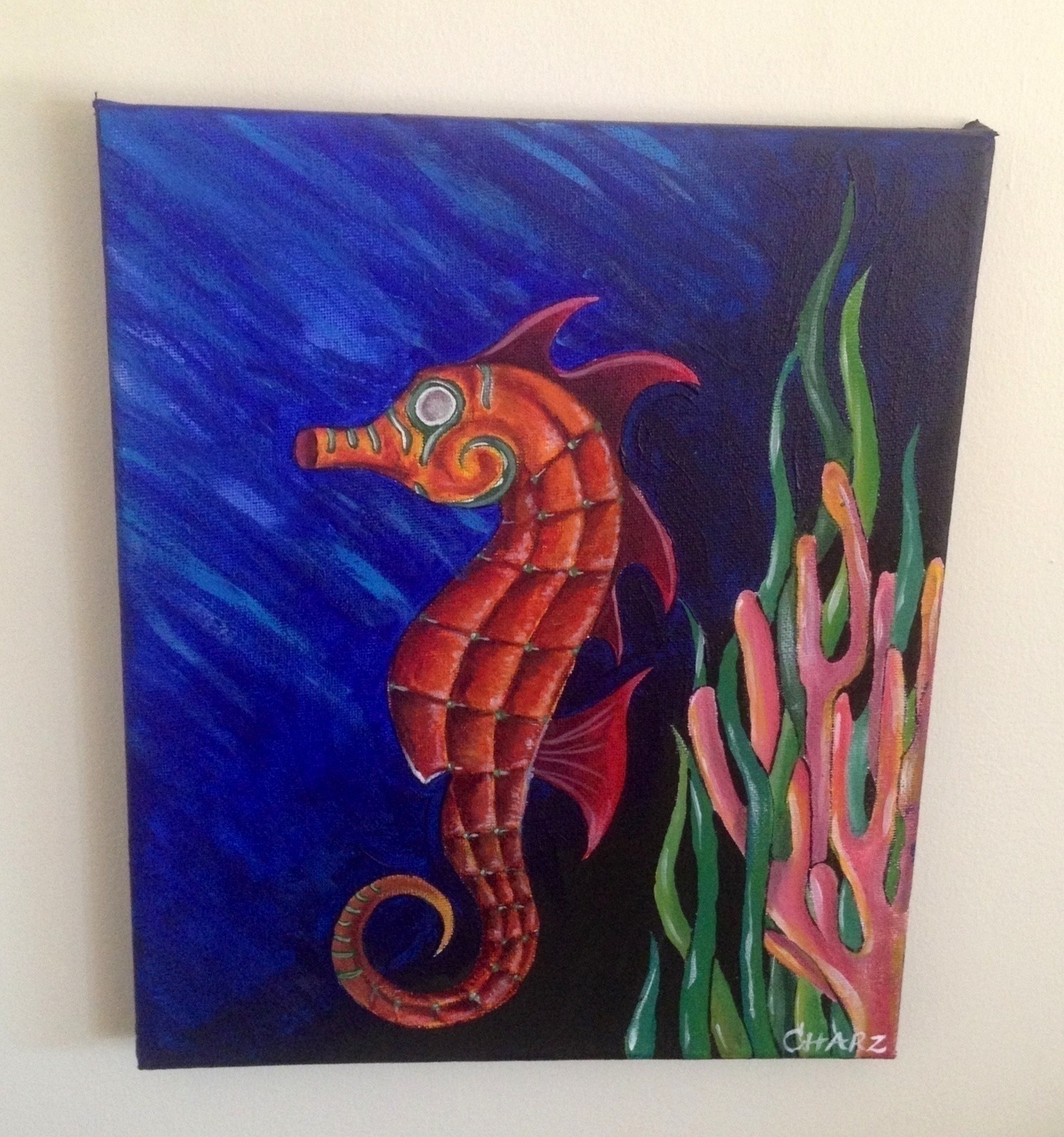 1497x1600 Seahorse Painting How To Draw Amp Paint A Piece Of Animal Art - Seahorse Acrylic Painting