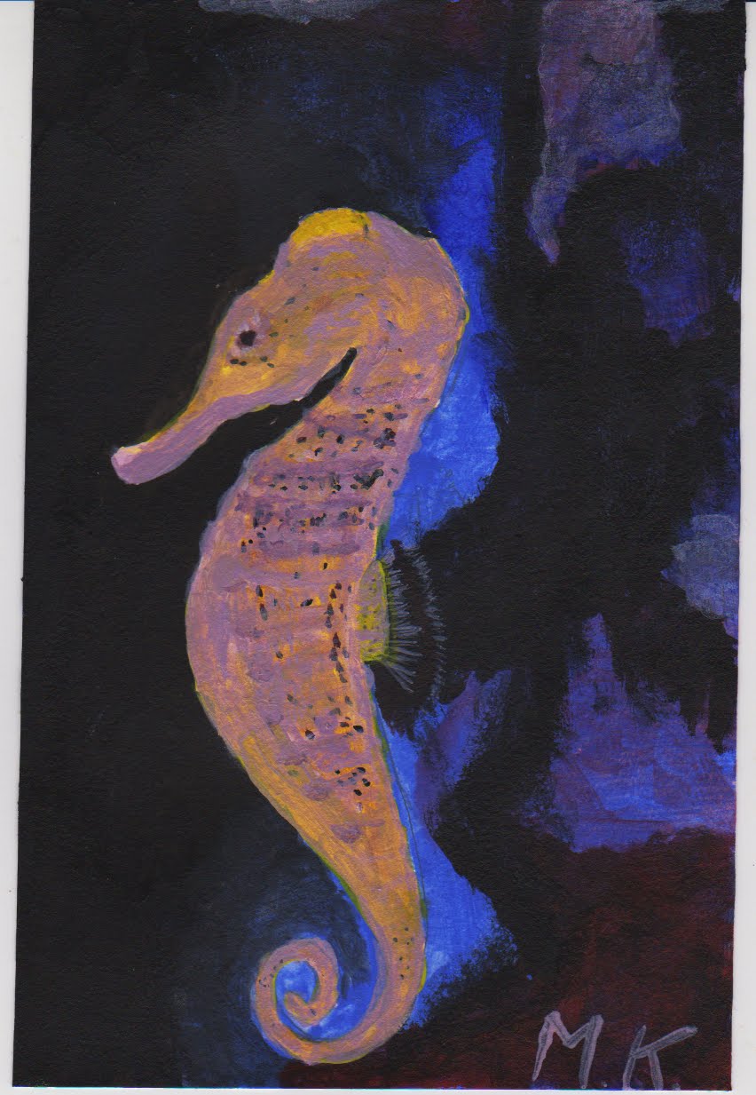 852x1233 Time Lapse Acrylic Painting Process Of Seahorse (Fast Play) - Seahorse Acrylic Painting