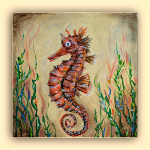 Seahorse Acrylic Painting at PaintingValley.com | Explore collection of ...