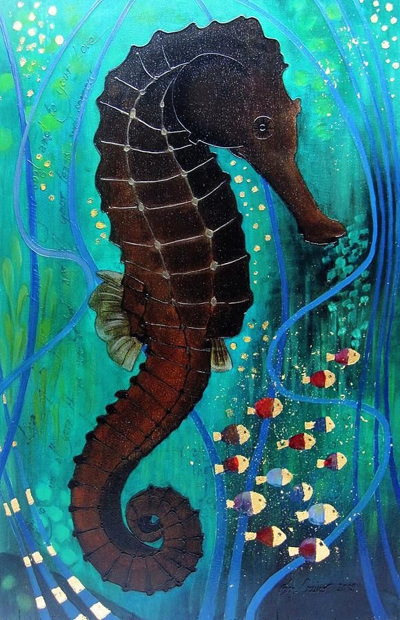 580x900 The Seahorse Canvas Print Canvas Art By Anamaria Guina - Seahorse Painting