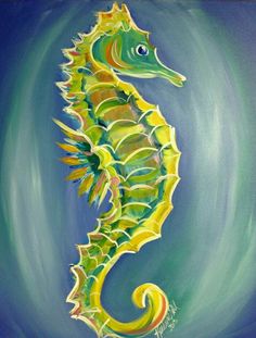 236x311 Seahorse Painting Canvas Large Aqua Navy Coral Neutral - Seahorse Painting Canvas