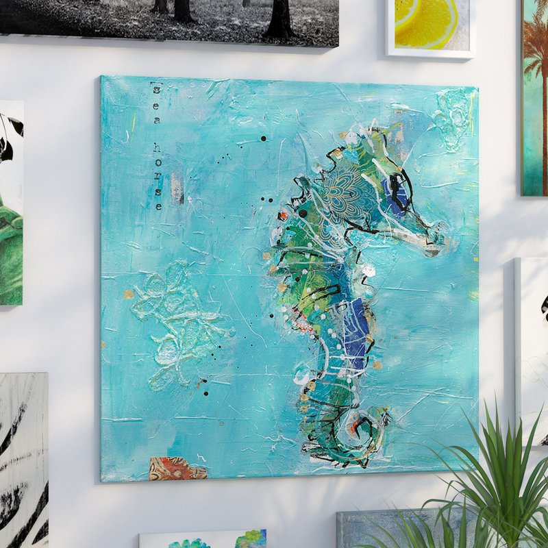 800x800 East Urban Home - Seahorse Painting Canvas
