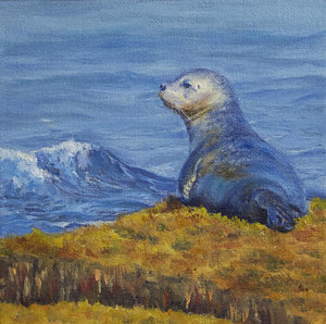 300x298 Harbor Seal Paintings Fine Art America - Seals Painting