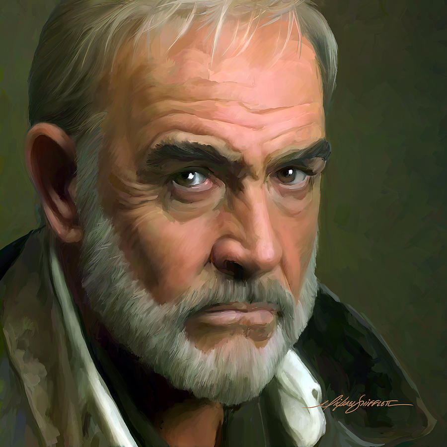 900x900 Sean Connery Painting By Michael Shifflett - Sean Connery Painting