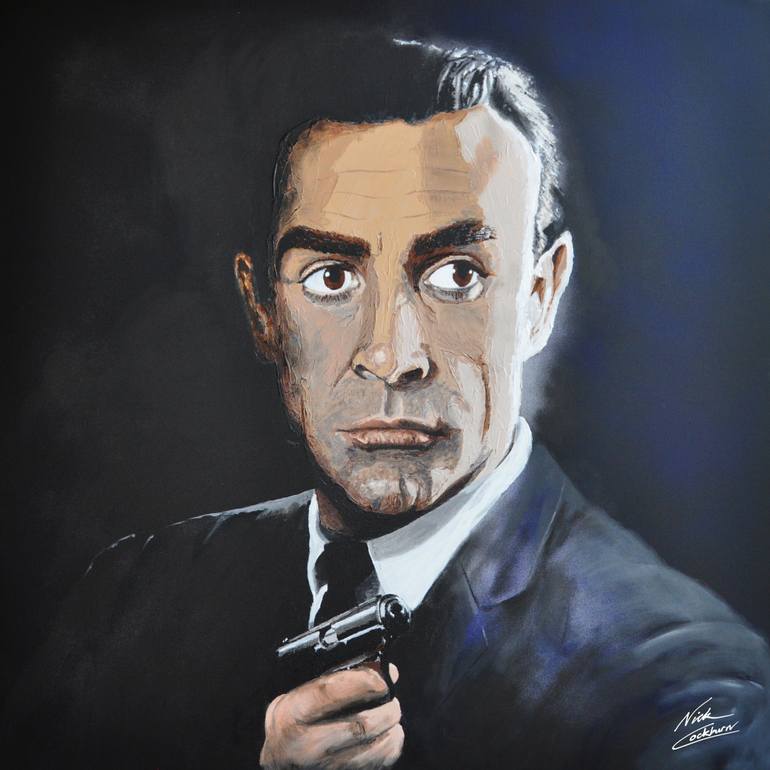 770x770 Saatchi Art James Bond - Sean Connery Painting