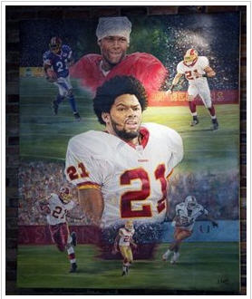 278x330 Sean Taylor Autographed Football - Sean Taylor Painting