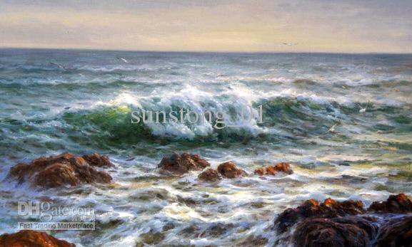 577x347 2018 Impression Seascape Oil Painting Perfect The Waves Hot Sales - Seascape Oil Painting