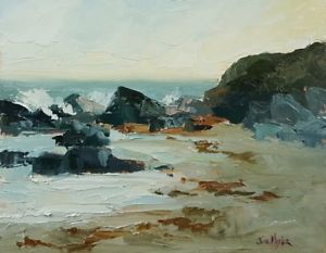 300x233 Original Seascape Oil Painting Of Wexford Coast, Plein Air, Irish - Seascape Oil Painting