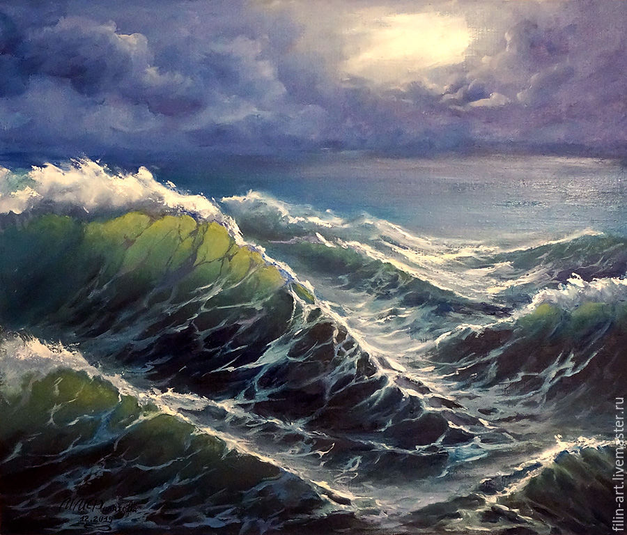 900x768 Seascape Oil Painting Canvas My First Storm Shopline - Seascape Oil Painting