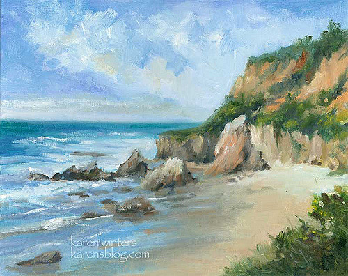 500x396 Malibu Beach Seascape Oil Painting - Seascape Oil Painting