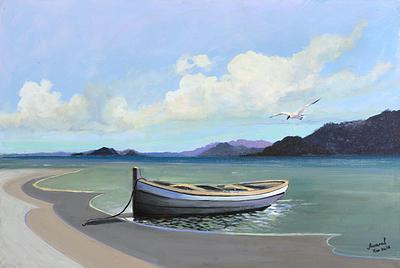 400x268 Original Signed Brazilian Seascape Painting - Seascape Painting