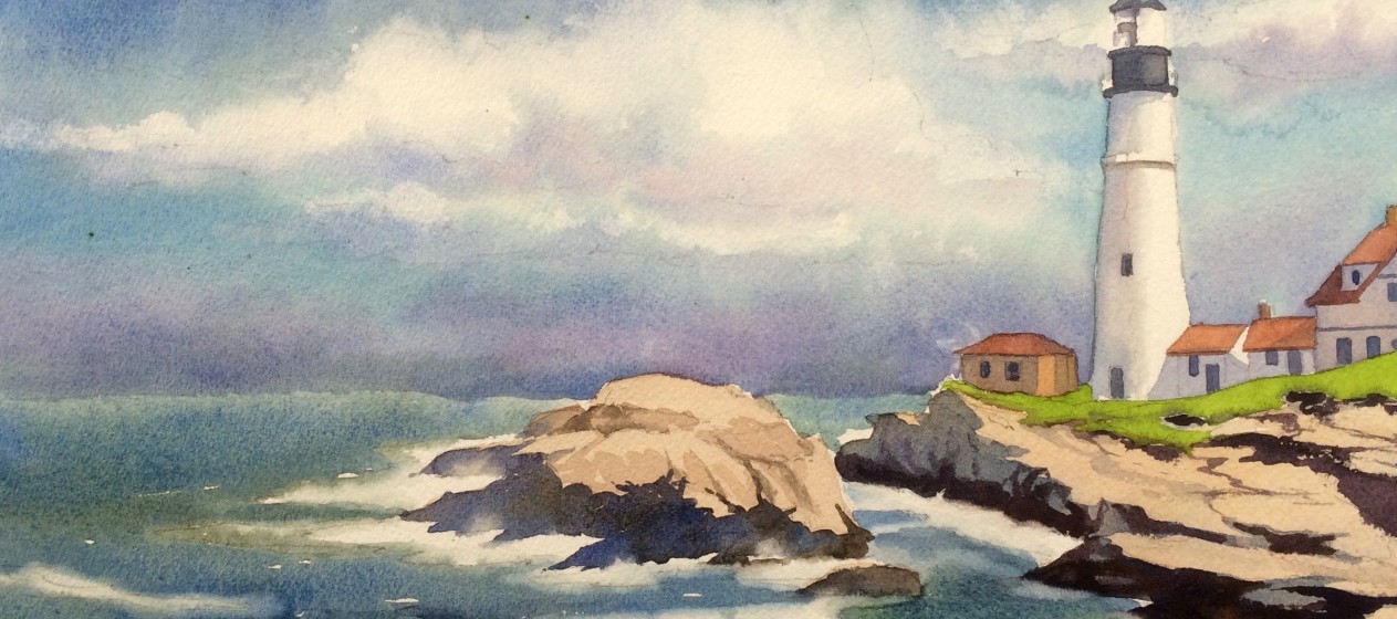 1263x560 Classic Step By Step How To Paint A Seascape (Pics) - Seascape Painting