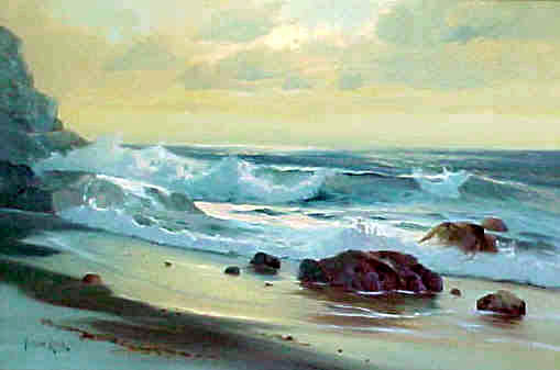 509x337 Vernon Kerr, California Artist - Seascape Painting