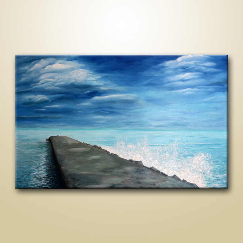 800x800 Modern Seascape Painting, Modern Seascape Art On Canvas - Seascape Painting