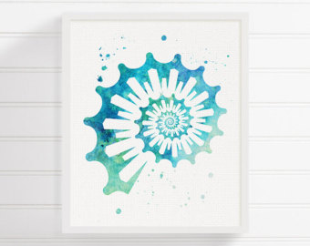 340x270 Seashell Painting 3 Print From Original Watercolor Painting - Seashell Painting