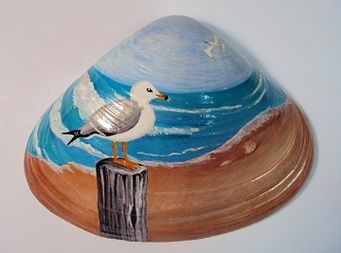 341x253 Painted Clam Shells - Seashell Painting