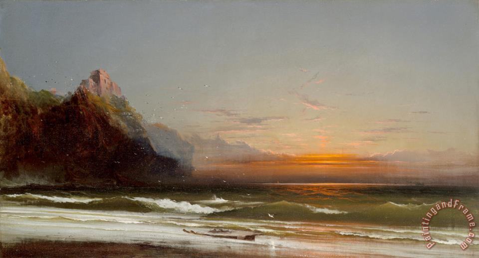 960x518 James Hamilton Evening On The Seashore, 1867 Painting - Seashore Painting