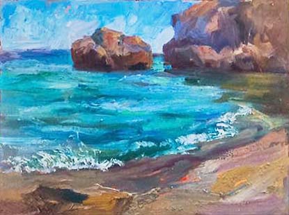 415x310 Niki Gulley Ocean Seashore Painting - Seashore Painting