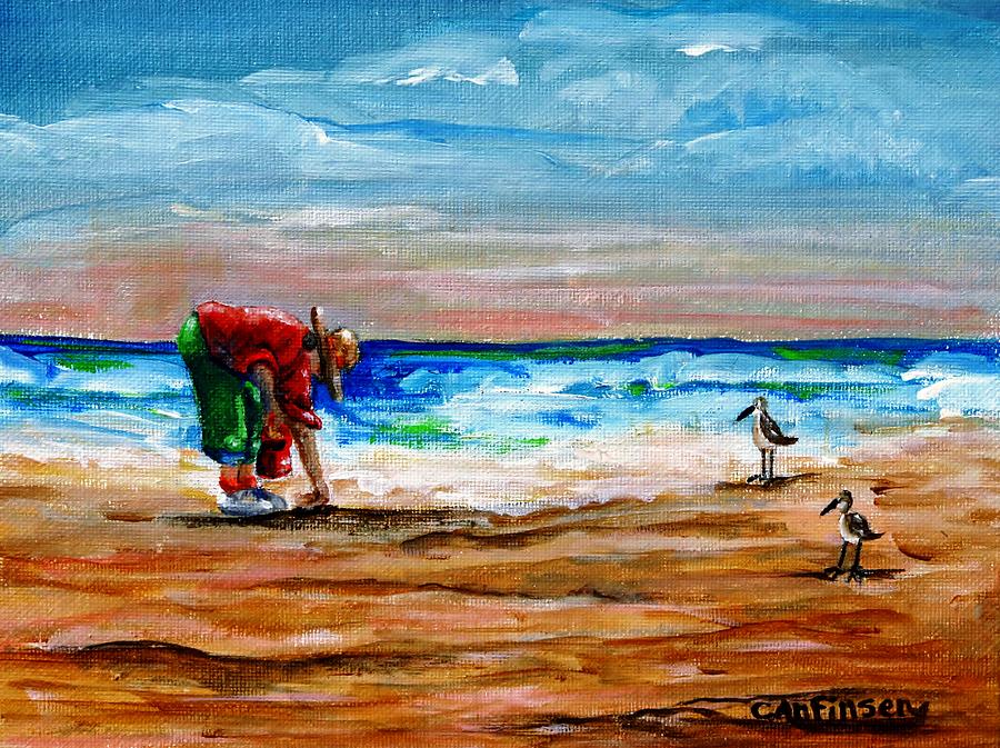 900x673 Seashells By The Seashore Painting By Carol Allen Anfinsen - Seashore Painting