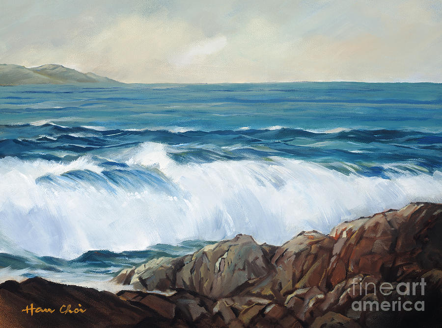 900x669 Seashore Painting By Han Choi - Seashore Painting