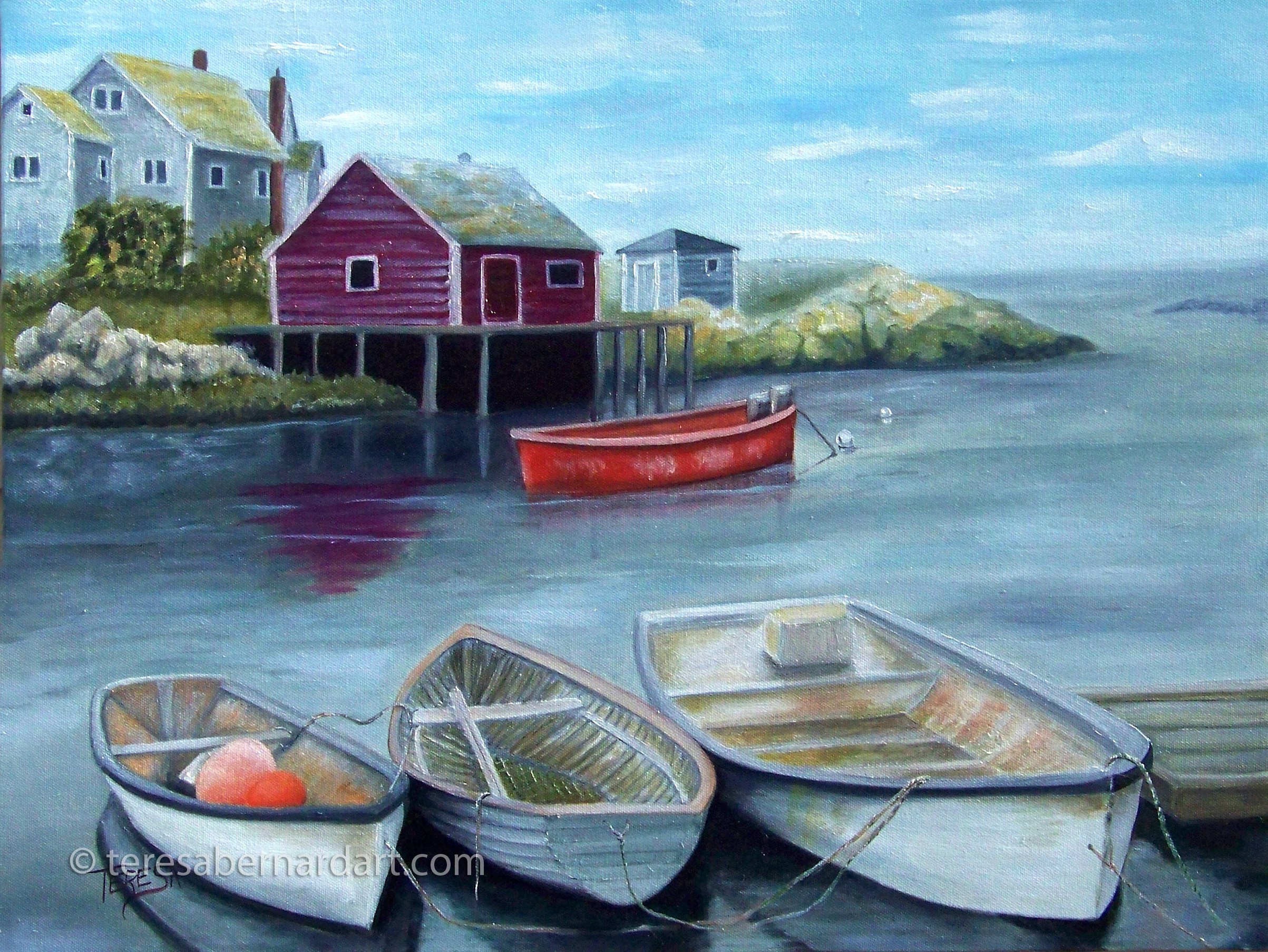 2406x1806 Seaside Painting Teresa Bernard Oil Paintings - Seaside Painting
