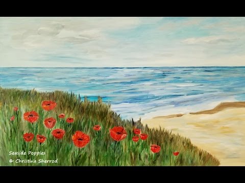 480x360 Seaside Poppies Painting Tutorial - Seaside Painting