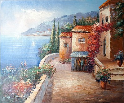 400x331 Seaside Painting, Aunknown Artist Paintings Reproduction, We Never - Seaside Painting