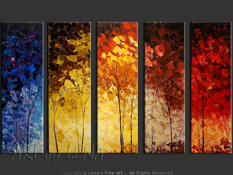 800x600 Forest Seasons Art By Lena - Seasons Painting