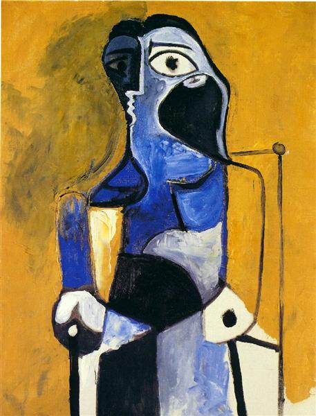 457x600 Seated Woman, 1960 - Seated Woman Painting