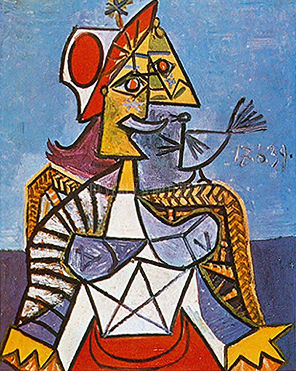 1000x1255 Seated Woman With Bird 180 By Picasso - Seated Woman Painting
