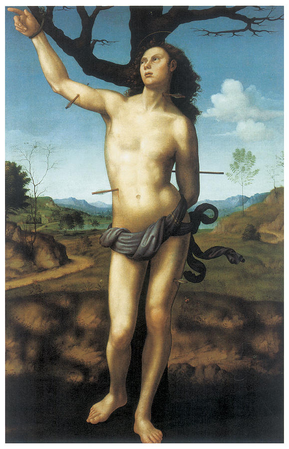 579x900 Saint Sebastian Painting By Guiliano Bugiardini - Sebastian Painting