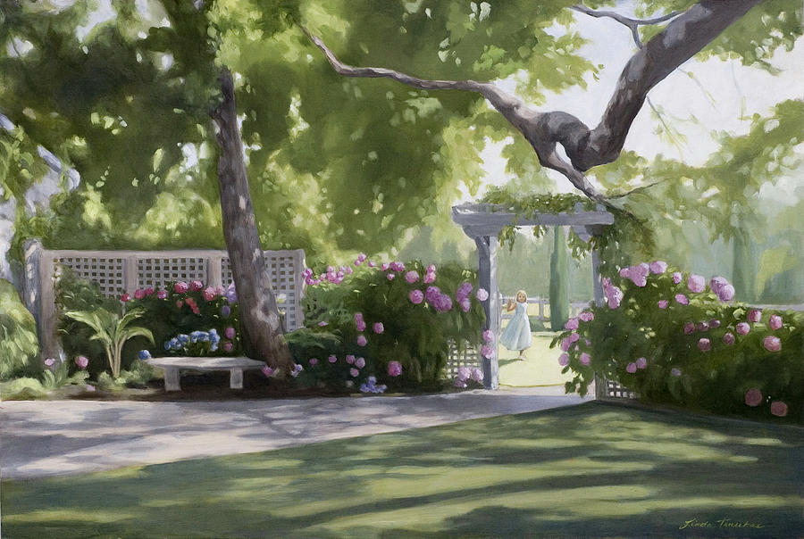 900x604 Secret Garden Painting By Linda Tenukas - Secret Garden Painting