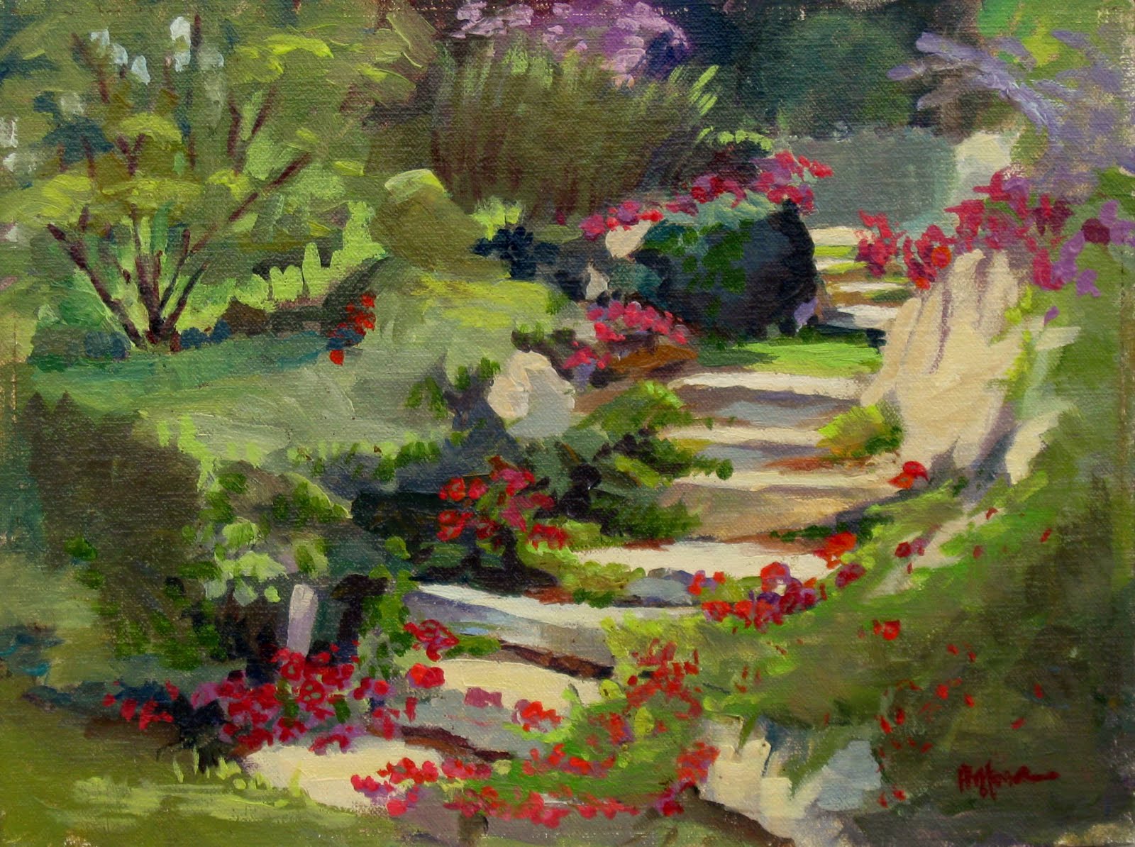 1600x1194 Mary's Paintings Secret Garden Steps Nfs - Secret Garden Painting