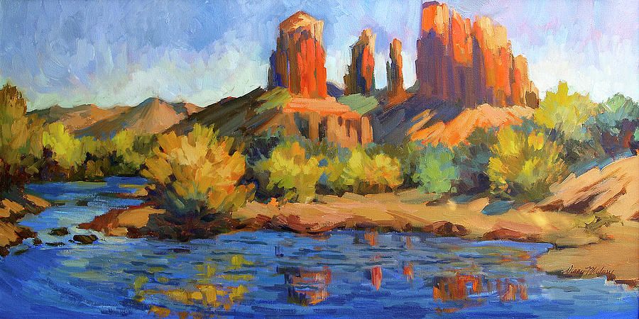 900x450 Cathedral Rock Sedona Painting By Diane Mcclary Art - Sedona Painting