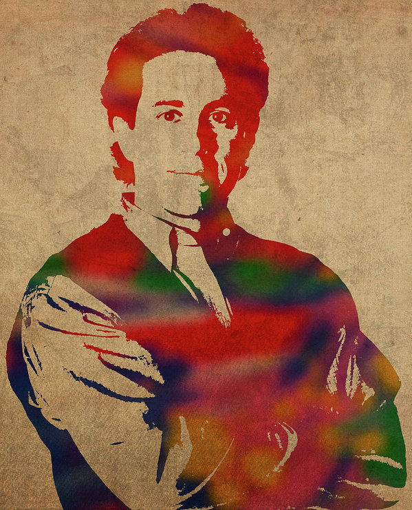 599x740 Jerry Seinfeld Watercolor Portrait Poster By Design Turnpike - Seinfeld The Painting