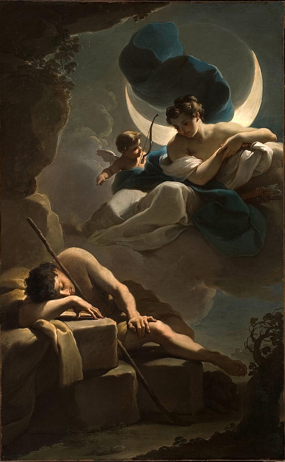 556x900 Selene And Endymion Painting By Ubaldo Gandolfi - Selene And Endymion Painting