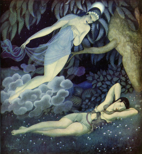 500x540 Selene And Endymion - Selene And Endymion Painting