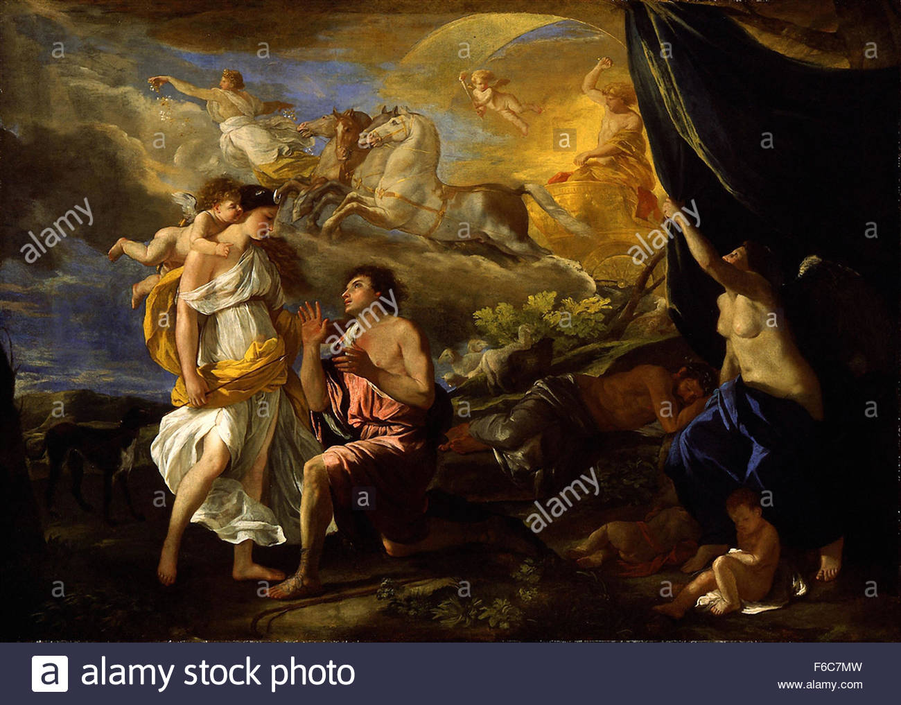 1300x1017 Nicolas Poussin - Selene And Endymion Painting