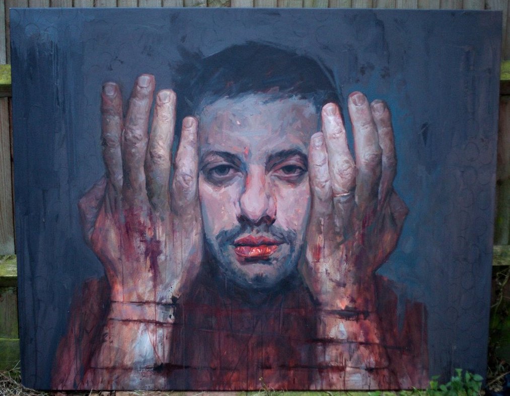 1013x788 Self Portrait Painting By Uccimaru - Self Painting