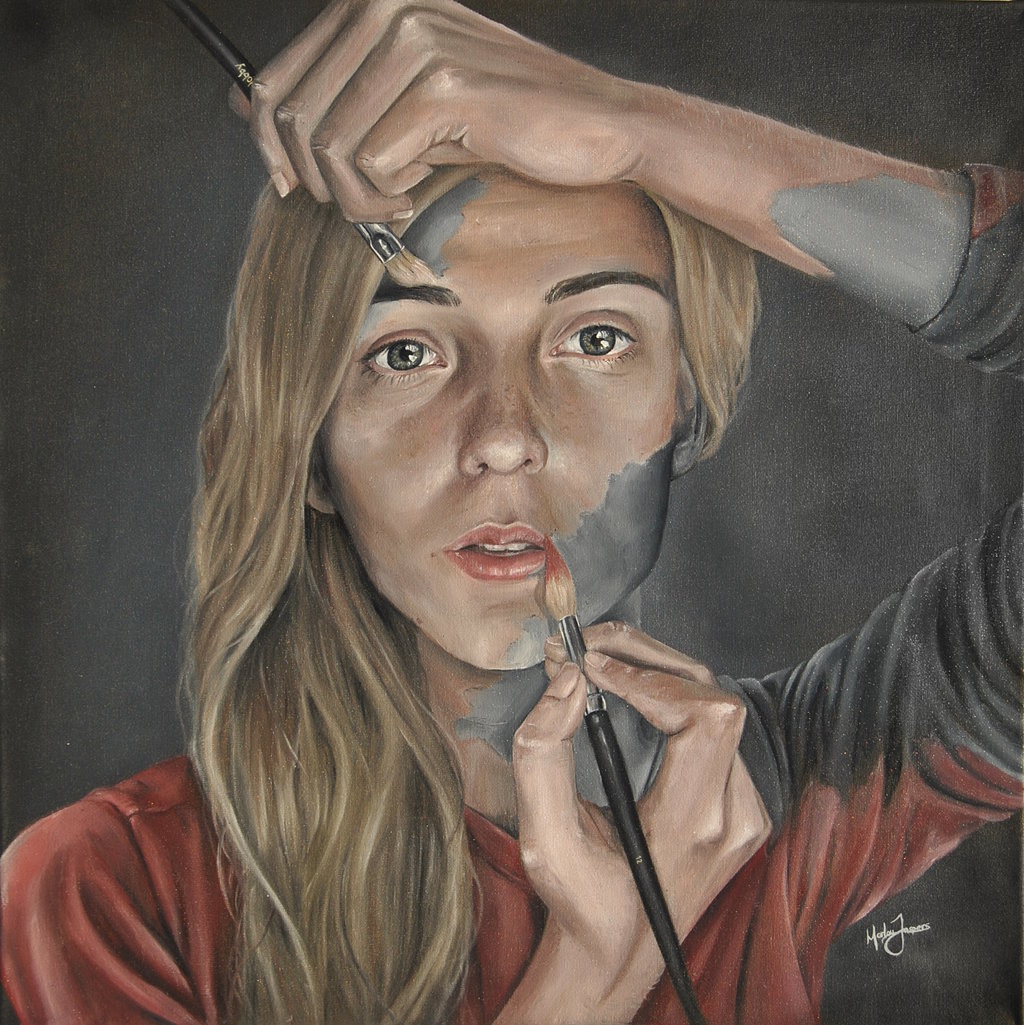 1024x1025 Self Portrait Oil Painting By Marlouj - Self Portrait Painting