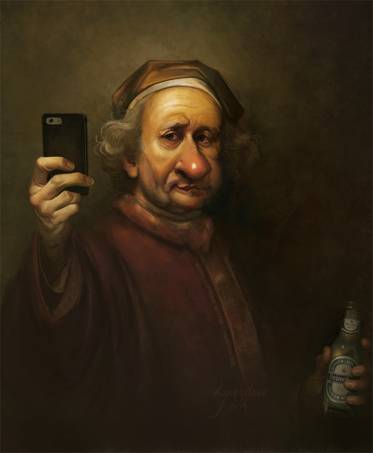 742x900 Rembrandt Selfie 3192 By Loopydave - Selfie Painting