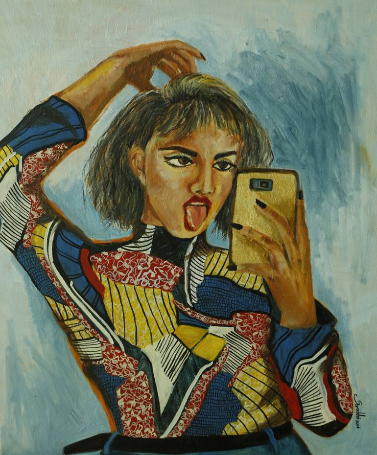 770x930 Saatchi Art Selfie Painting By Surabhi Gaikwad - Selfie Painting