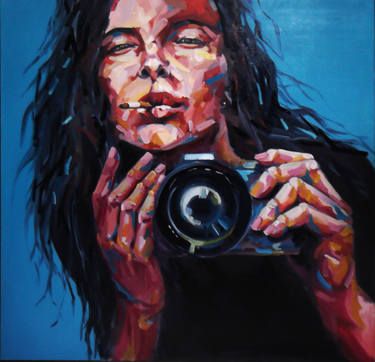 375x362 Selfie (Sold) Painting By Vacaru Nicoleta Buy Prints, Saatchi - Selfie Painting