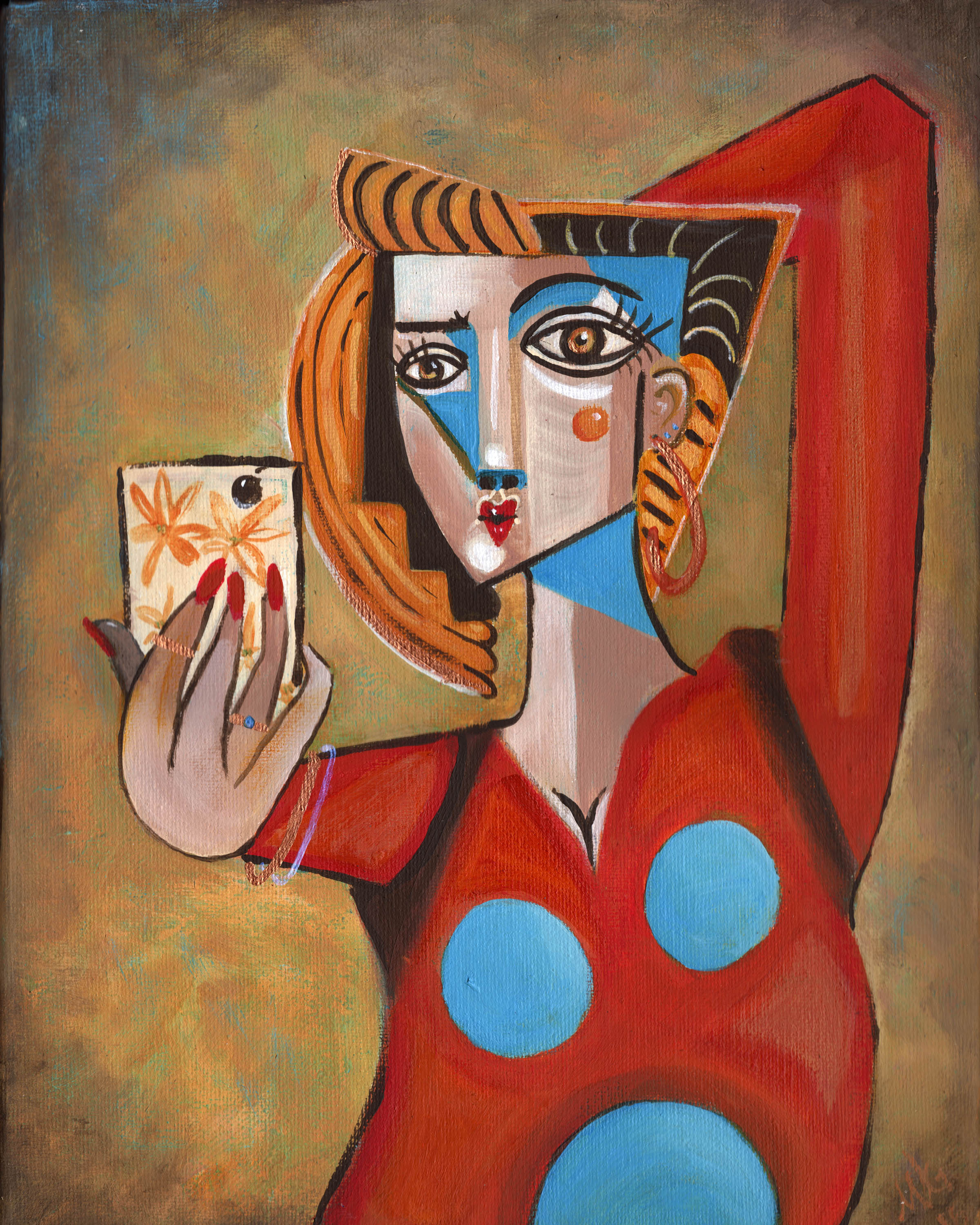 2400x3000 I'M Adorable Selfie Picasso Inspired Cubist Fine Art Print - Selfie Painting