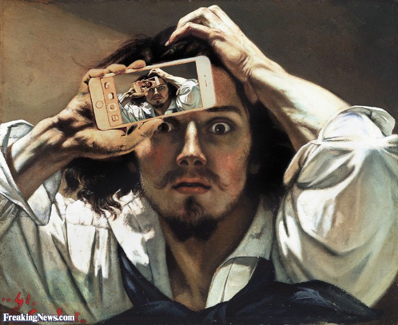 800x654 Man Taking A Selfie In A Courbert Painting Pictures - Selfie Painting