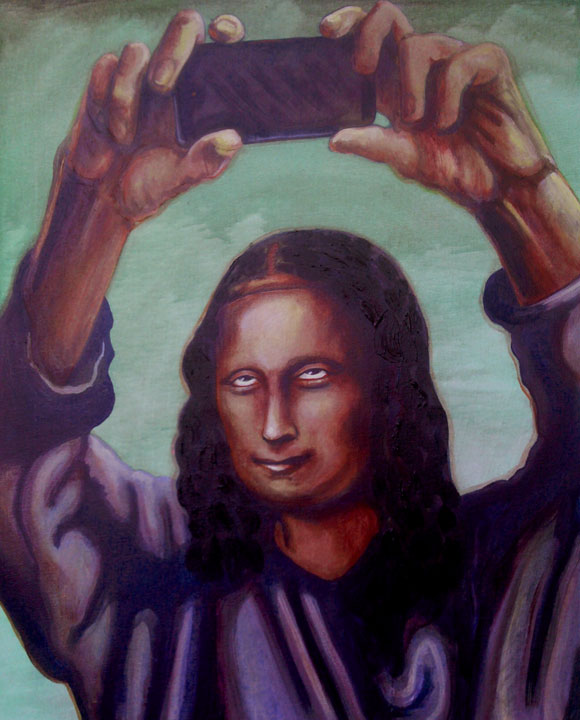 580x720 Mona Lisa Selfie Gabriel Navar - Selfie Painting
