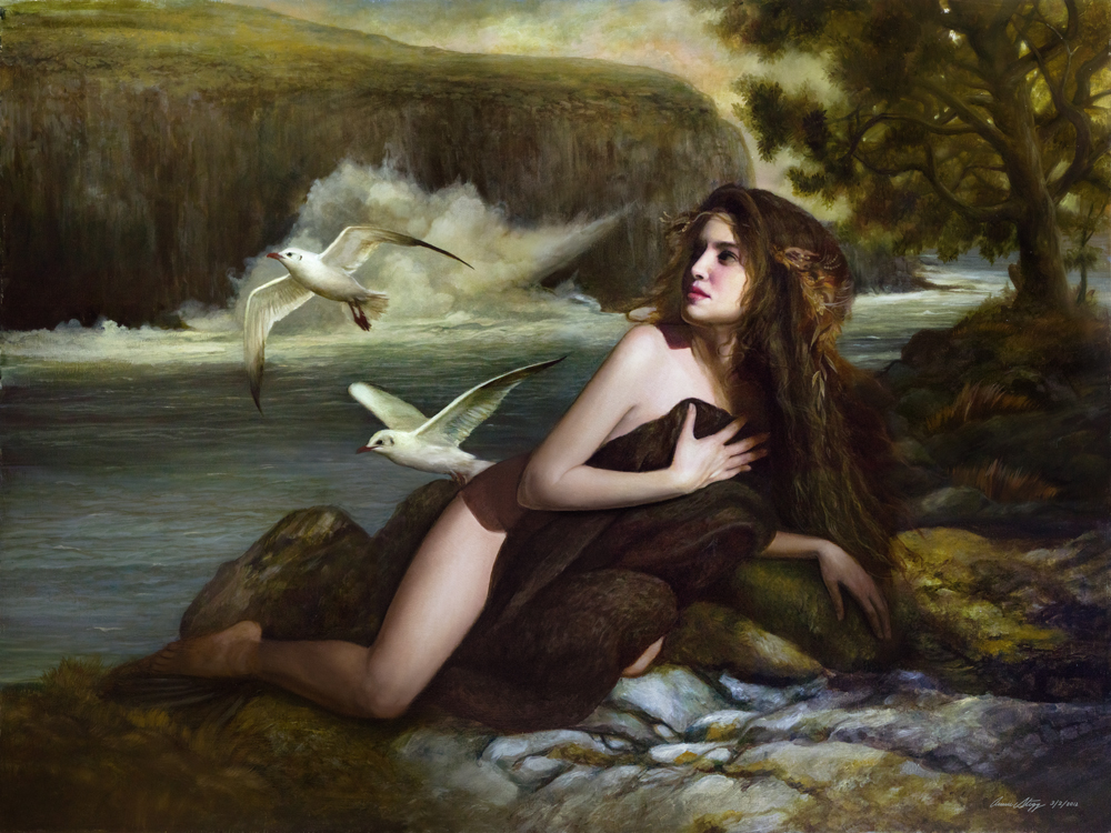 1000x750 Selkie By Pinkparasol - Selkie Painting