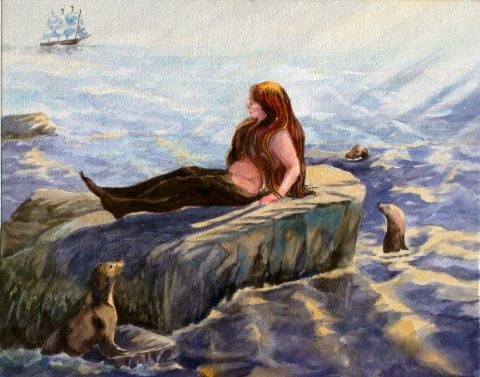 480x377 The 411 Best Selkies Images On Mermaids, Folklore - Selkie Painting