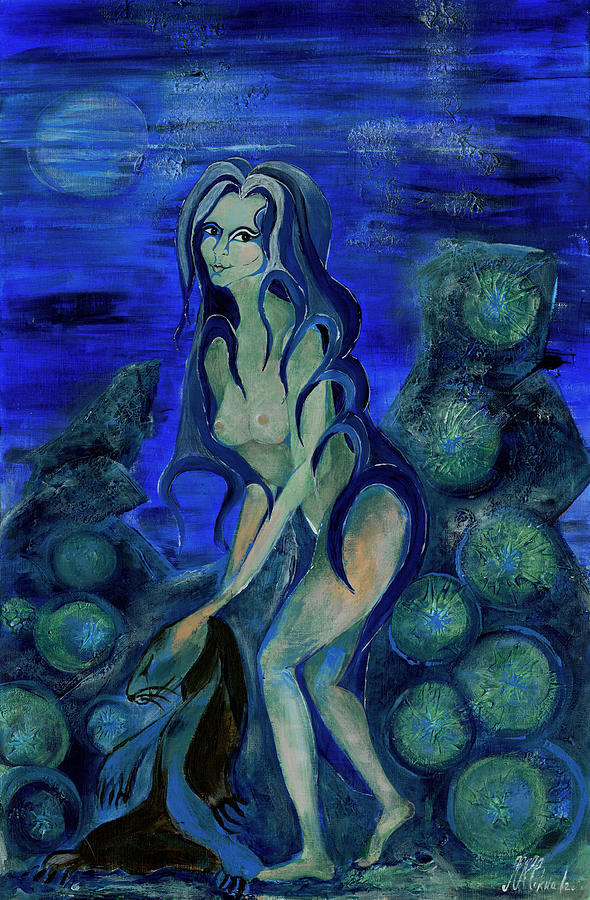 590x900 The Selkie. Painting By Maggie Mokwa - Selkie Painting
